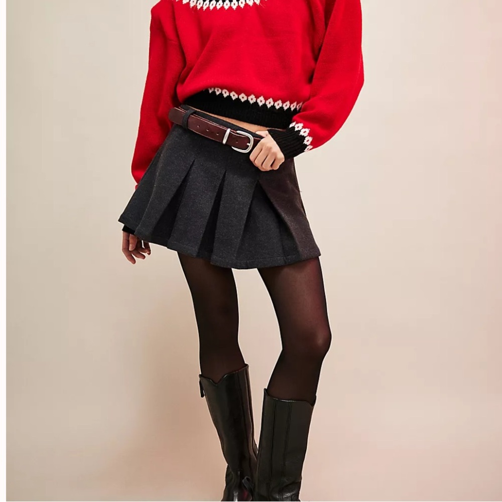Free People Gray Mini Skirt